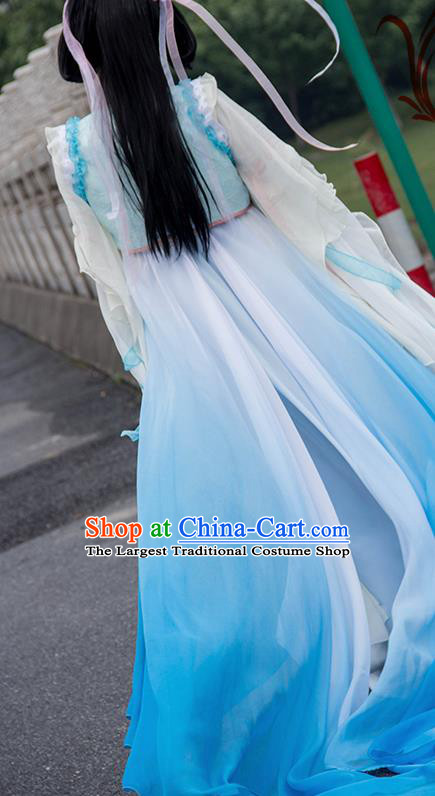 Top Grade Asian Chinese Cosplay Costumes Cartoon Characters Clothing Ancient Swordsman Hanfu Dress