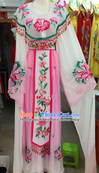 Chinese Traditional Beijing Opera Palace Princess Pink Dress Ancient Peri Embroidered Costumes for Rich