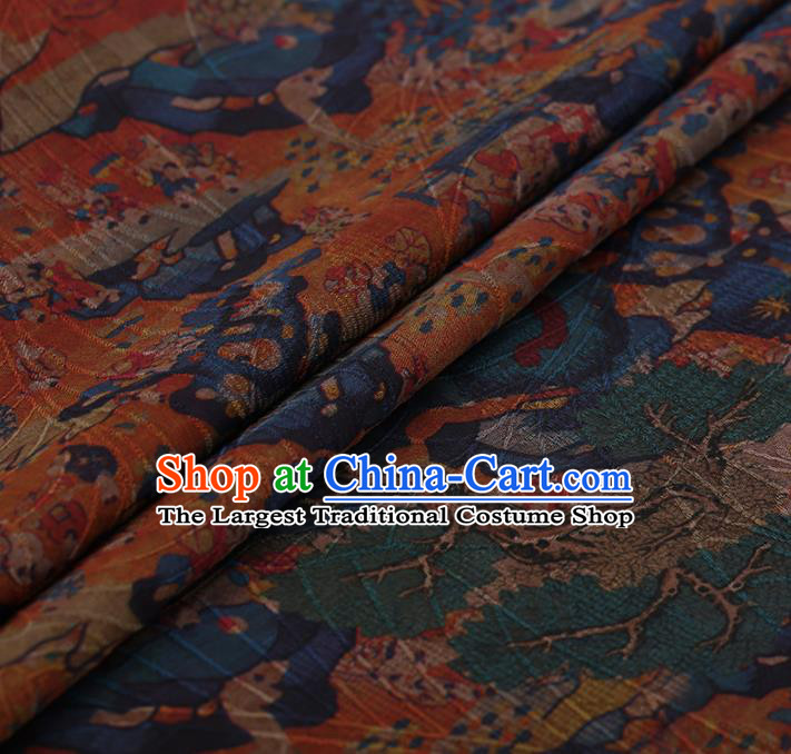 Chinese Traditional Silk Fabric Brocade Embroidered Fabric Dress Material Gambiered Canton Gauze