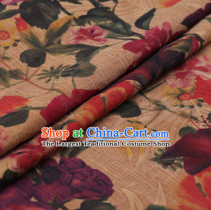 Chinese Traditional Silk Fabric Brocade Embroidered Fabric Dress Material Gambiered Canton Gauze