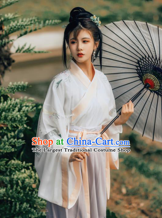 Chinese Jin Dynasty Princess Costumes Ancient Noble Lady Embroidered Dresses for Women
