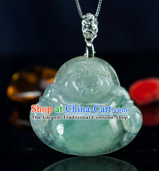 Chinese Traditional Jewelry Accessories Ancient Jade Buddha Jadeite Maitreya Pendant