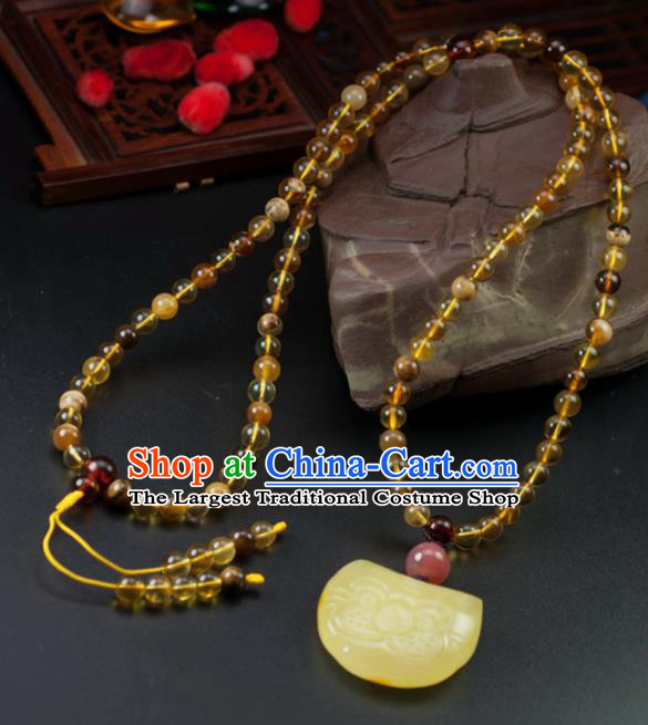 Chinese Traditional Jewelry Accessories Beeswax Necklace Handmade Pendant