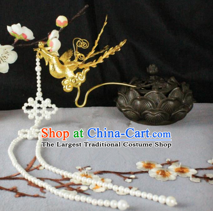 Chinese Classical Hairpins Traditional Ancient Phoenix Tassel Hair Clip for Women