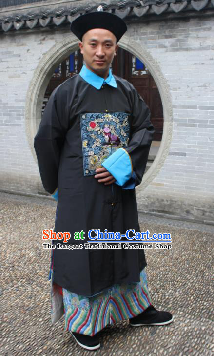 Chinese Traditional Ancient Qing Dynasty Minister Embroidered Costume for Men