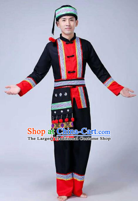Chinese Traditional Folk Dance Costumes Gaoshan Nationality Dance Clothing for Men