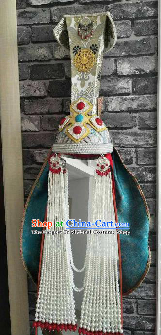 Traditional Chinese Mongol Nationality Wedding Hat Mongolian Ethnic Folk Dance Hair Accessories for Women