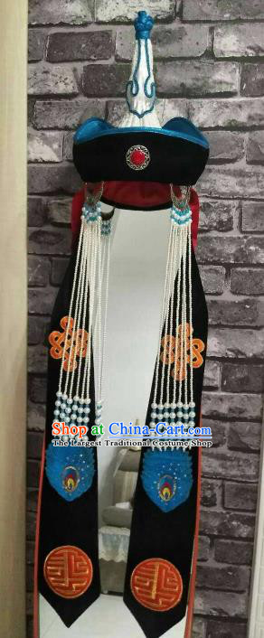 Traditional Chinese Mongol Nationality Princess Hat Mongolian Ethnic Folk Dance Hair Accessories for Women