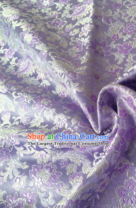 Chinese Traditional Tang Suit Purple Brocade Classical Pattern Dragons Design Silk Fabric Material Satin Drapery