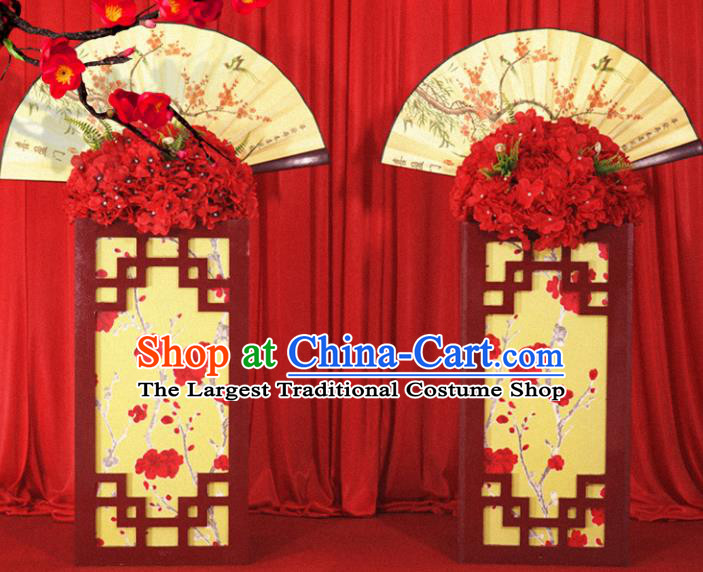 Chinese Traditional Wedding Supplies Red Veil Bride Headdress Red Curtain Ancient Costumes