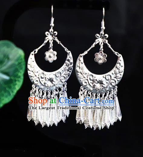 Chinese Traditional Miao Nationality Ear Accessories Wedding Earrings for Women