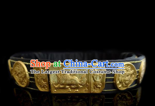 Chinese Traditional Ming Dynasty Imperial Bodyguard Waist Accessories Ancient Blads Leather Belts for Men