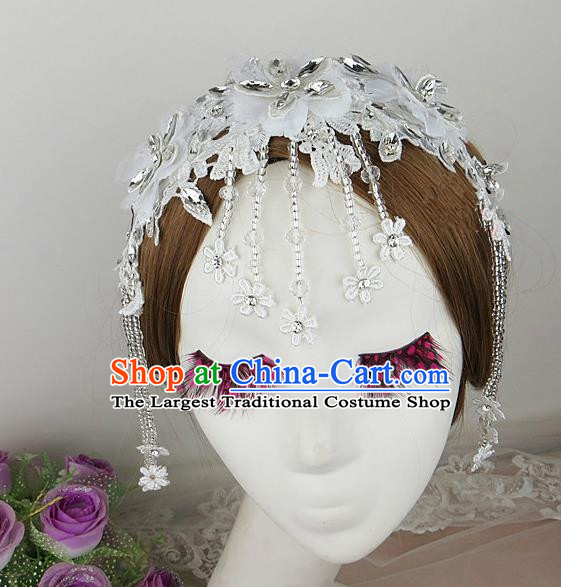 Top Grade Baroque Hair Accessories Wedding White Lace Hair Clasp for Women