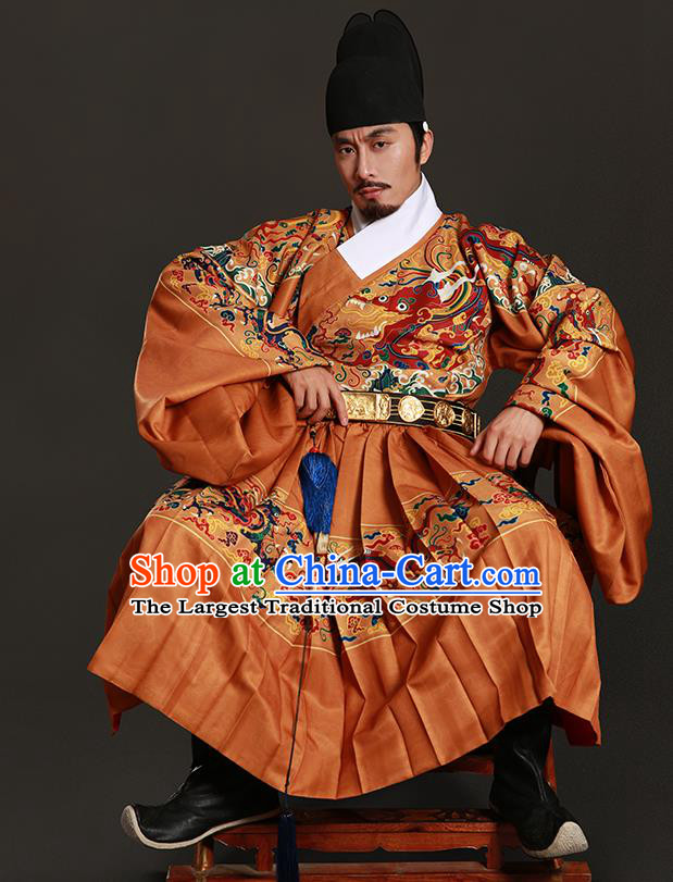 Chinese Traditional Ming Dynasty Blades Clothing Ancient Imperial Guards Embroidered Costumes for Men