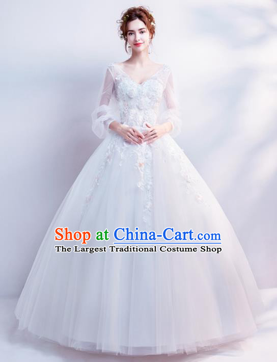 Top Grade Fancy Wedding Dress Handmade Princess Wedding Gown for Women