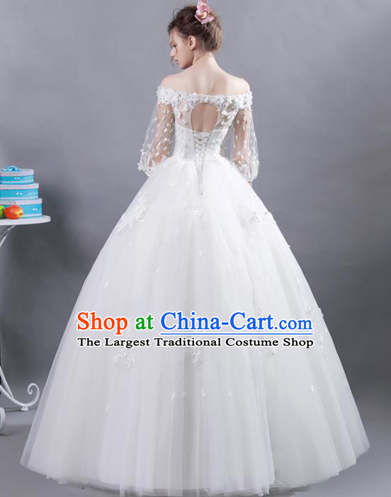 Top Grade Handmade Wedding Costumes Bride Veil Dress Princess Wedding Gown for Women