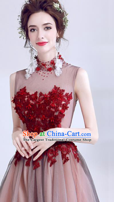 Top Grade Handmade Compere Costume Catwalks Veil Formal Dress for Women