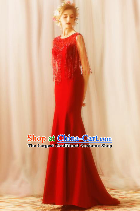 Top Grade Compere Costume Handmade Catwalks Bride Lilac Formal Dress for Women