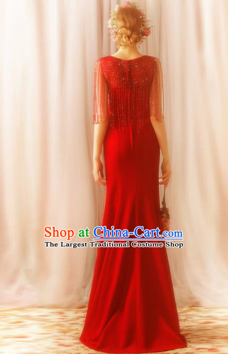 Top Grade Compere Costume Handmade Catwalks Bride Lilac Formal Dress for Women