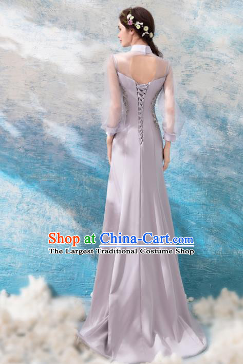 Top Grade Handmade Compere Costume Catwalks Veil Formal Dress for Women