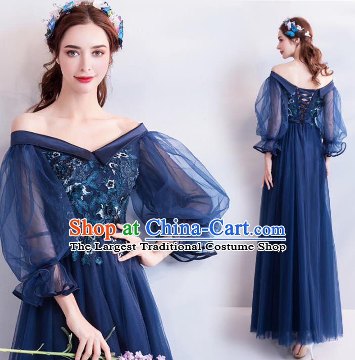 Chinese Traditional Red Cheongsam Wedding Bride Costume Compere Full Dress for Women