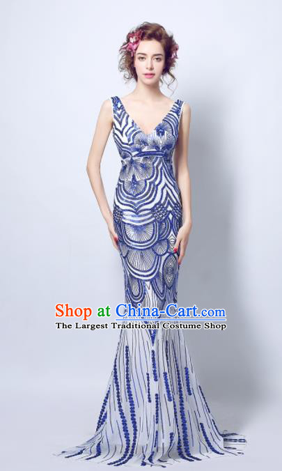 Top Grade Mermaid Formal Dress Compere Costume Catwalks Evening Dress for Women