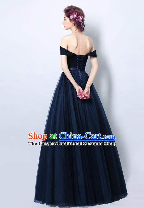 Top Grade Purple Veil Evening Dress Compere Costume Handmade Catwalks Angel Full Dress for Women