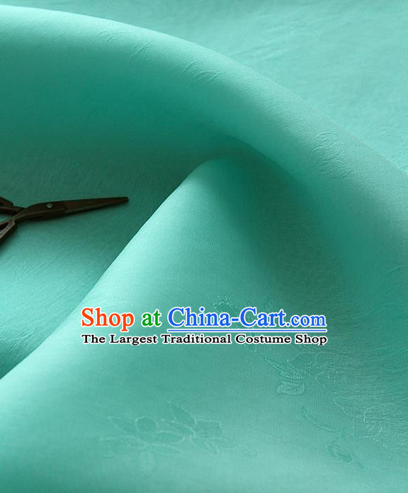 Asian Korean Traditional Lake Blue Tajung Fabric Classical Pattern Thin Tough Silk Fabric Hanbok Silk Material