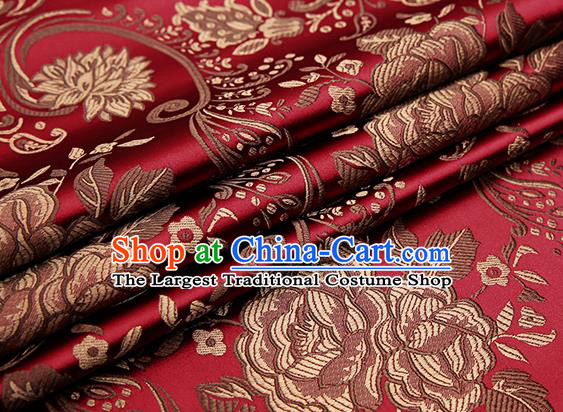 Chinese Traditional Flower Silk Fabric Brocade Embroidered Fabric Dress Material