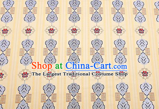 Top Grade Lotus Pattern Brocade Chinese Traditional Garment Fabric Cushion Satin Material Drapery