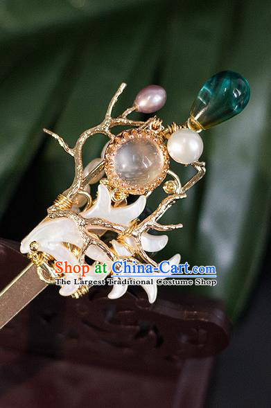 Top Grade Handmade Jewelry Accessories Ancient Hanfu Hairpins Jade Pendant Headwear for Women