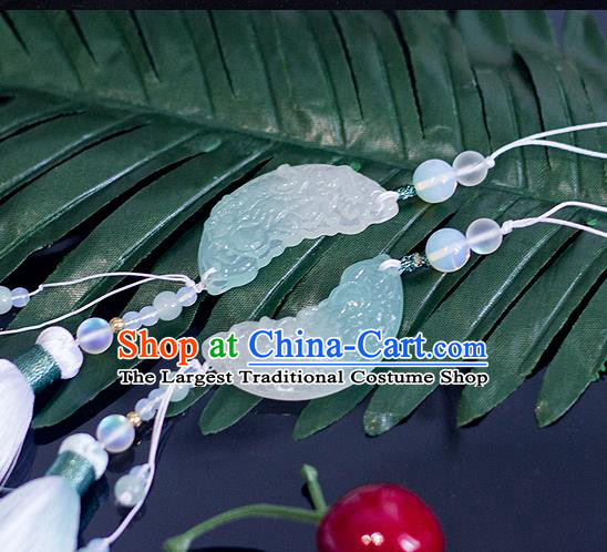 Top Grade Handmade Jewelry Accessories Ancient Hanfu Hairpins Jade Pendant Headwear for Women