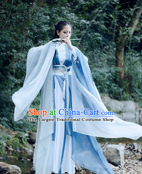 Traditional Chinese Ancient Swordswoman Costumes Nobility Lady Hanfu Dress for Women