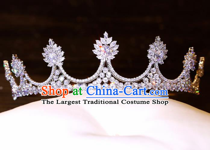 Top Grade Handmade Bride Baroque Zircon Royal Crown Princess Hair Accessories for Women