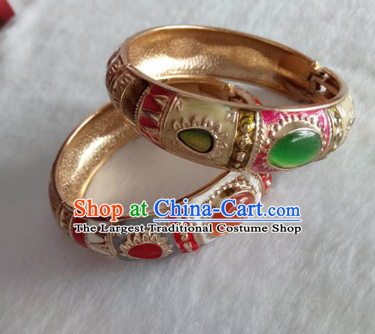 Chinese Ethnic Dai Nationality Jewelry Accessories Traditional Folk Dance Bracelet for Women