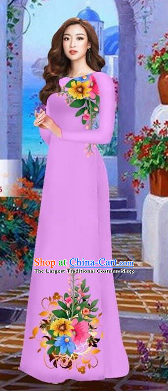 Buy Women Ao Dai Vietnamese Traditional Dress for Female, Women