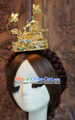 Chinese Ancient Hair Jewelry Accessories Queen Phoenix Coronet Tassel Hairpins Headdress for Women