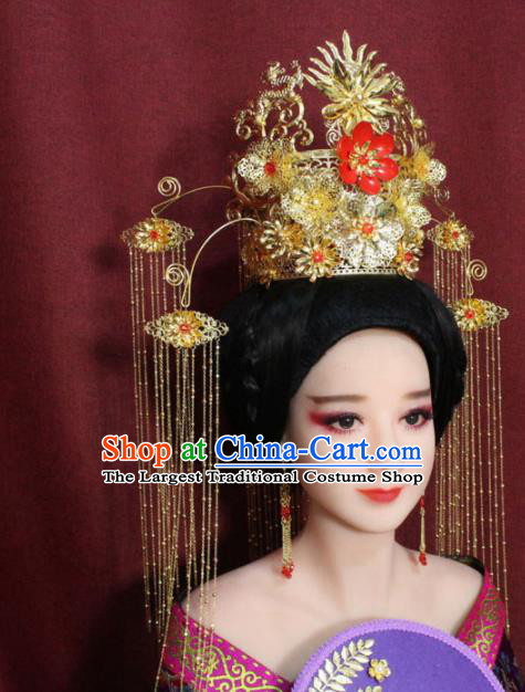 Chinese Ancient Empress Phoenix Coronet Ming Dynasty Palace Wedding Hairpins Complete Set for Women