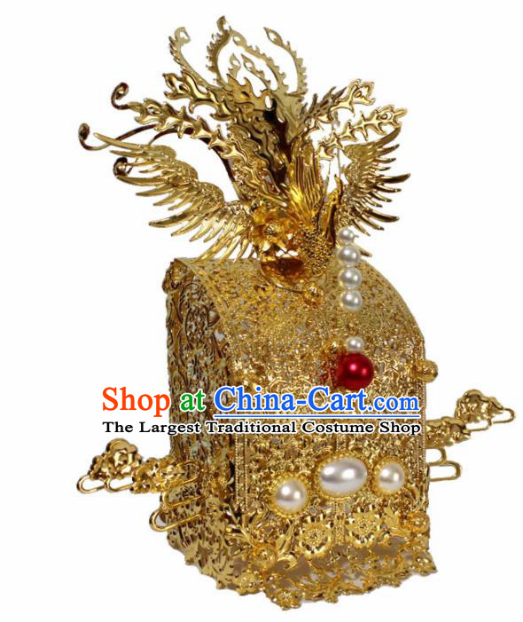 Chinese Ancient Queen Headdress Tang Dynasty Empress Phoenix Coronet Hairpins Complete Set for Women