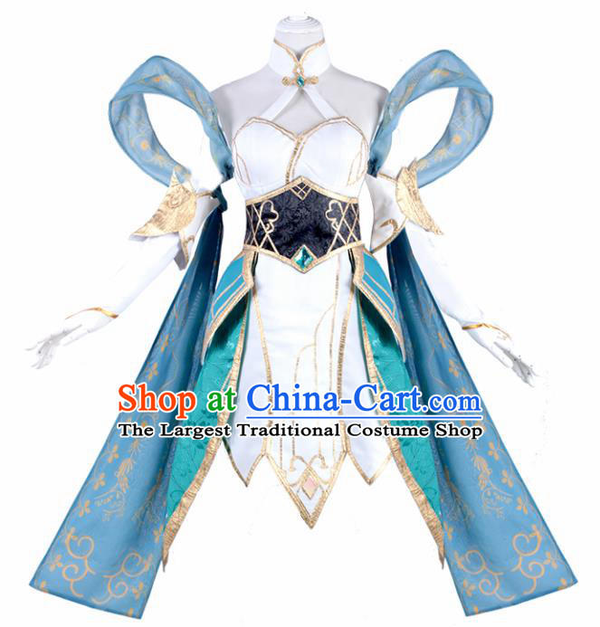 Chinese Ancient Swordswoman Costumes Cosplay Female Knight Dress for Women