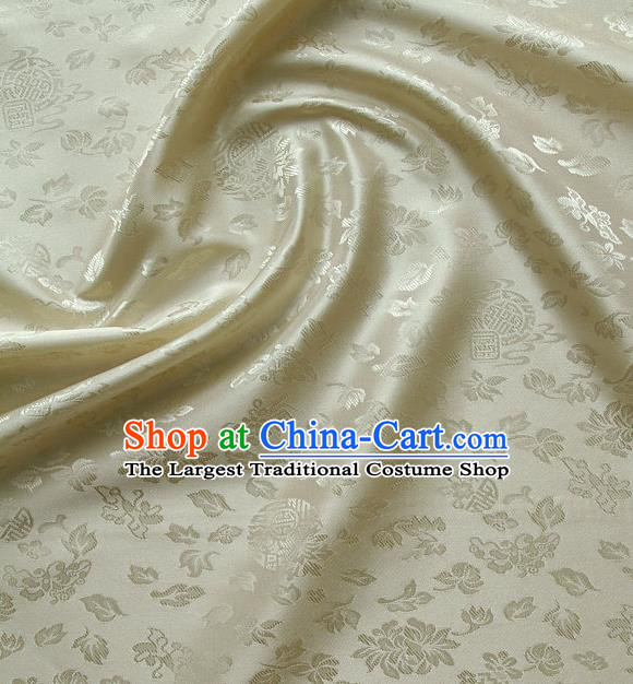 Traditional Asian Classical Cloth Drapery Golden Brocade Korean Hanbok Palace Satin Silk Fabric