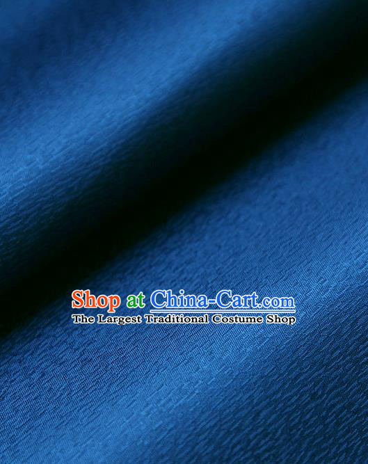 Traditional Asian Classical Blue Brocade Cloth Drapery Korean Hanbok Palace Satin Silk Fabric