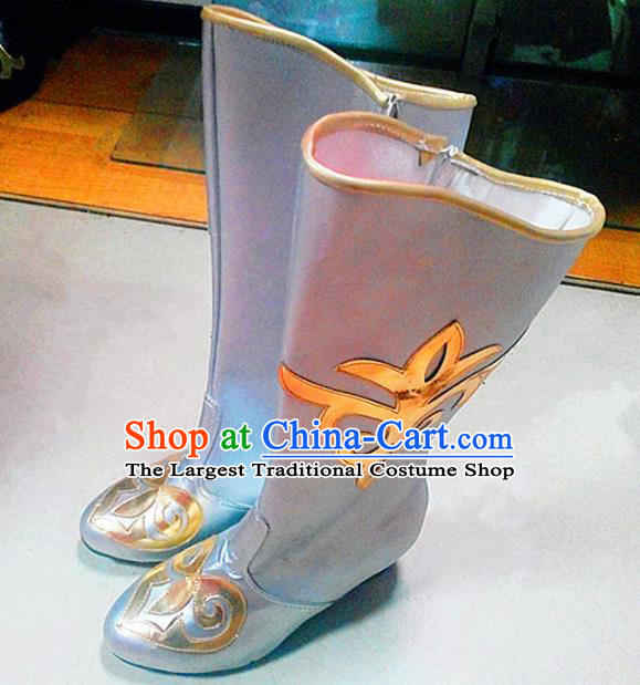 Chinese Ethnic Folk Dance Shoes Traditional National Uyghur Nationality Boots for Women