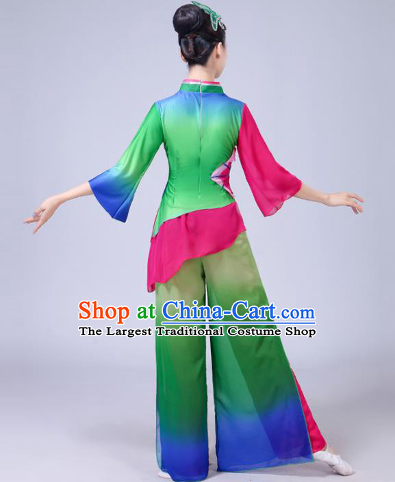 Chinese Traditional Folk Dance Green Costumes Classical Dance Yanko Dance Clothing for Women