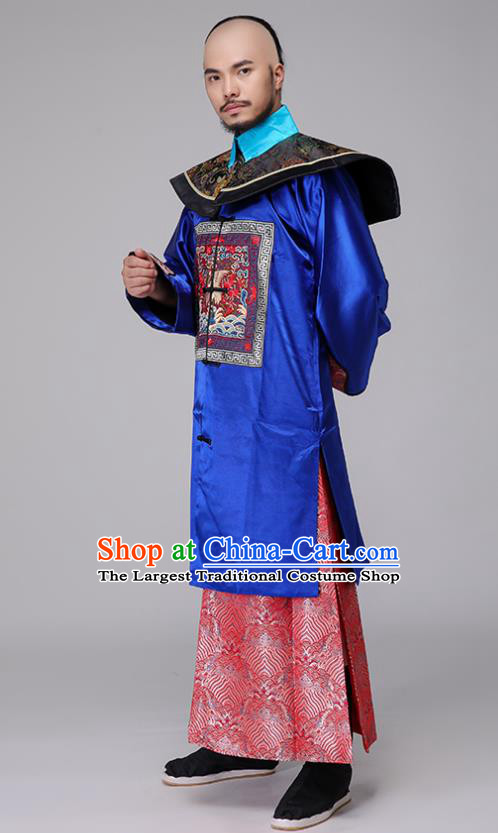Traditional Chinese Qing Dynasty Royal Highness Costumes Ancient Drama Chancellor Clothing for Men