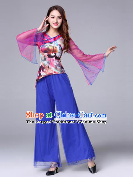 Traditional Chinese Folk Dance Fan Dance Costumes Yanko Dance Clothing for Women