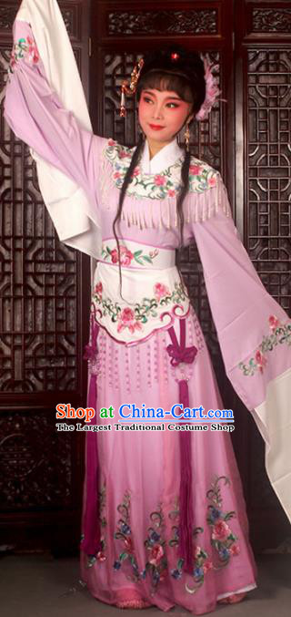 Traditional Chinese Peking Opera Costumes Ancient Peri Princess Lilac Dress for Adults
