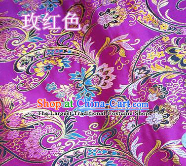 Traditional Chinese Royal Pattern Purple Brocade Tang Suit Fabric Silk Fabric Asian Material