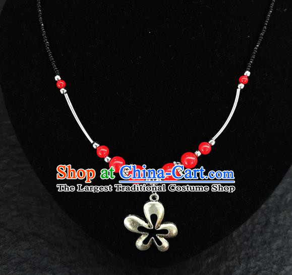 Chinese Traditional Jewelry Accessories Yunnan National Red Beads Minority Necklace for Women