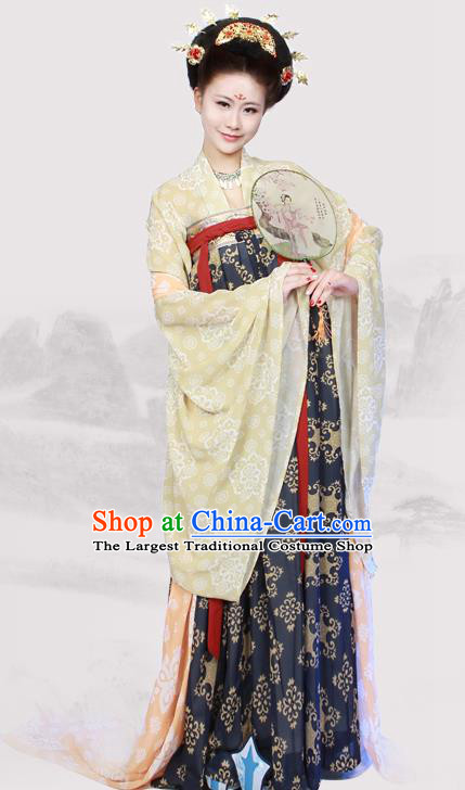 Chinese Traditional Ancient Historical Hanfu Dress Tang Dynasty Imperial Consort Costumes for Women